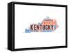 Kentucky Word Cloud Map-NaxArt-Framed Stretched Canvas