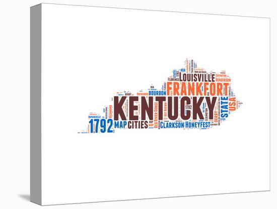 Kentucky Word Cloud Map-NaxArt-Stretched Canvas
