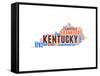 Kentucky Word Cloud Map-NaxArt-Framed Stretched Canvas