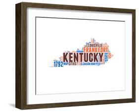 Kentucky Word Cloud Map-NaxArt-Framed Art Print