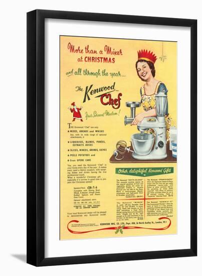 Kenwood Chef, Mixers, Processors, Kitchens Gadgets Christmas Presents, UK, 1930-null-Framed Giclee Print