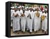 Kenya; a Joyful Muslim Procession During Maulidi, the Celebration of Prophet Mohammed's Birthday-Nigel Pavitt-Framed Stretched Canvas