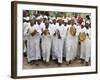 Kenya; a Joyful Muslim Procession During Maulidi, the Celebration of Prophet Mohammed's Birthday-Nigel Pavitt-Framed Photographic Print