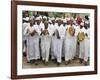 Kenya; a Joyful Muslim Procession During Maulidi, the Celebration of Prophet Mohammed's Birthday-Nigel Pavitt-Framed Photographic Print