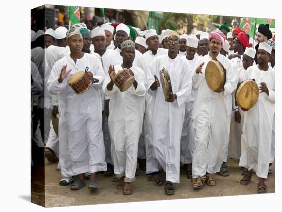 Kenya; a Joyful Muslim Procession During Maulidi, the Celebration of Prophet Mohammed's Birthday-Nigel Pavitt-Stretched Canvas