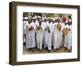 Kenya; a Joyful Muslim Procession During Maulidi, the Celebration of Prophet Mohammed's Birthday-Nigel Pavitt-Framed Photographic Print