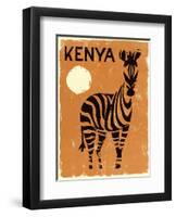 Kenya, Africa - Zebra-Pacifica Island Art-Framed Art Print