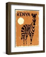 Kenya, Africa - Zebra-Pacifica Island Art-Framed Art Print