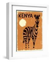 Kenya, Africa - Zebra-Pacifica Island Art-Framed Art Print