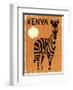 Kenya, Africa - Zebra-Pacifica Island Art-Framed Art Print