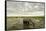 Kenya, Amboseli National Park, Elephants in Wet Grassland in Cloudy Weather-Anthony Asael-Framed Stretched Canvas