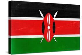 Kenya Flag Design with Wood Patterning - Flags of the World Series-Philippe Hugonnard-Stretched Canvas