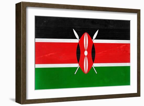 Kenya Flag Design with Wood Patterning - Flags of the World Series-Philippe Hugonnard-Framed Art Print