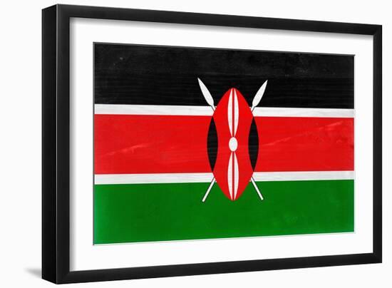 Kenya Flag Design with Wood Patterning - Flags of the World Series-Philippe Hugonnard-Framed Art Print