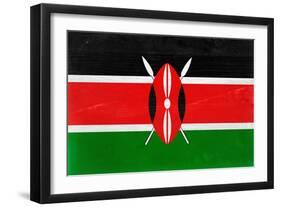 Kenya Flag Design with Wood Patterning - Flags of the World Series-Philippe Hugonnard-Framed Art Print