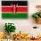 Kenya Flag Design with Wood Patterning - Flags of the World Series-Philippe Hugonnard-Stretched Canvas displayed on a wall