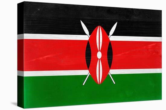 Kenya Flag Design with Wood Patterning - Flags of the World Series-Philippe Hugonnard-Stretched Canvas