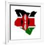 Kenya Flag On Map-Speedfighter-Framed Premium Giclee Print