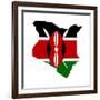 Kenya Flag On Map-Speedfighter-Framed Premium Giclee Print