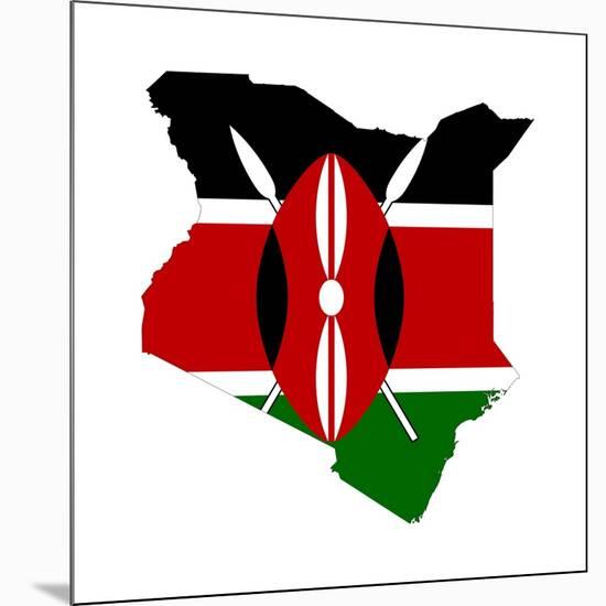 Kenya Flag On Map-Speedfighter-Mounted Premium Giclee Print