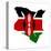 Kenya Flag On Map-Speedfighter-Stretched Canvas