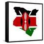 Kenya Flag On Map-Speedfighter-Framed Stretched Canvas