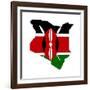 Kenya Flag On Map-Speedfighter-Framed Art Print