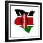 Kenya Flag On Map-Speedfighter-Framed Art Print