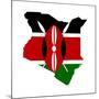 Kenya Flag On Map-Speedfighter-Mounted Art Print