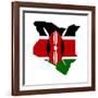 Kenya Flag On Map-Speedfighter-Framed Art Print