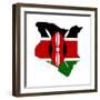 Kenya Flag On Map-Speedfighter-Framed Art Print