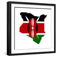 Kenya Flag On Map-Speedfighter-Framed Art Print