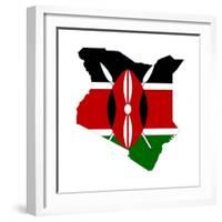 Kenya Flag On Map-Speedfighter-Framed Art Print