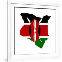 Kenya Flag On Map-Speedfighter-Framed Art Print