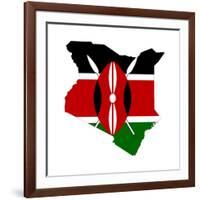 Kenya Flag On Map-Speedfighter-Framed Art Print