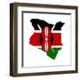 Kenya Flag On Map-Speedfighter-Framed Art Print