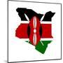 Kenya Flag On Map-Speedfighter-Mounted Art Print