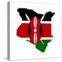 Kenya Flag On Map-Speedfighter-Stretched Canvas