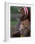 Kenya, Laikipia, Ol Malo; a Samburu Warrior Sings and Claps During a Dance-John Warburton-lee-Framed Photographic Print