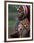 Kenya, Laikipia, Ol Malo; a Samburu Warrior Sings and Claps During a Dance-John Warburton-lee-Framed Photographic Print