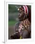 Kenya, Laikipia, Ol Malo; a Samburu Warrior Sings and Claps During a Dance-John Warburton-lee-Framed Photographic Print