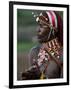 Kenya, Laikipia, Ol Malo; a Samburu Warrior Sings and Claps During a Dance-John Warburton-lee-Framed Photographic Print
