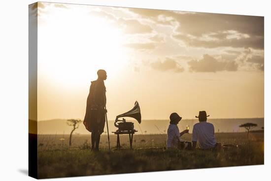 Kenya, Mara North Conservancy. a Couple Enjoy a Sundowner in the Mara-Niels Van Gijn-Stretched Canvas