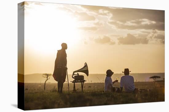 Kenya, Mara North Conservancy. a Couple Enjoy a Sundowner in the Mara-Niels Van Gijn-Stretched Canvas