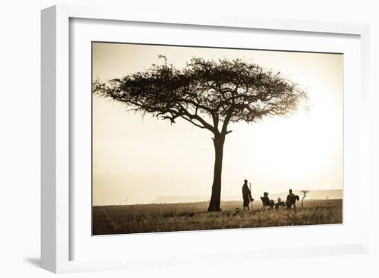 Kenya, Mara North Conservancy. a Couple Enjoy a Sundowner-Niels Van Gijn-Framed Photographic Print