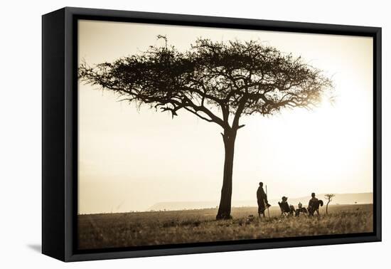 Kenya, Mara North Conservancy. a Couple Enjoy a Sundowner-Niels Van Gijn-Framed Stretched Canvas