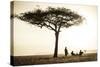 Kenya, Mara North Conservancy. a Couple Enjoy a Sundowner-Niels Van Gijn-Stretched Canvas