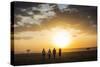 Kenya, Mara North Conservancy. a Couple on an Evening Walking Safari with their Guide and Maasai.-Niels Van Gijn-Stretched Canvas