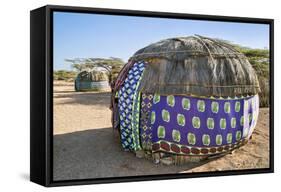 Kenya, Marsabit County, Kalacha. Semi-Permanent Dome-Shaped Homes of the Gabbra at Kalacha.-Nigel Pavitt-Framed Stretched Canvas