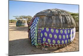 Kenya, Marsabit County, Kalacha. Semi-Permanent Dome-Shaped Homes of the Gabbra at Kalacha.-Nigel Pavitt-Mounted Photographic Print